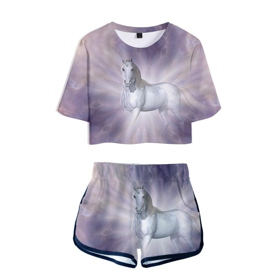 Ensemble licorne t-shirt et short femme - Licorne