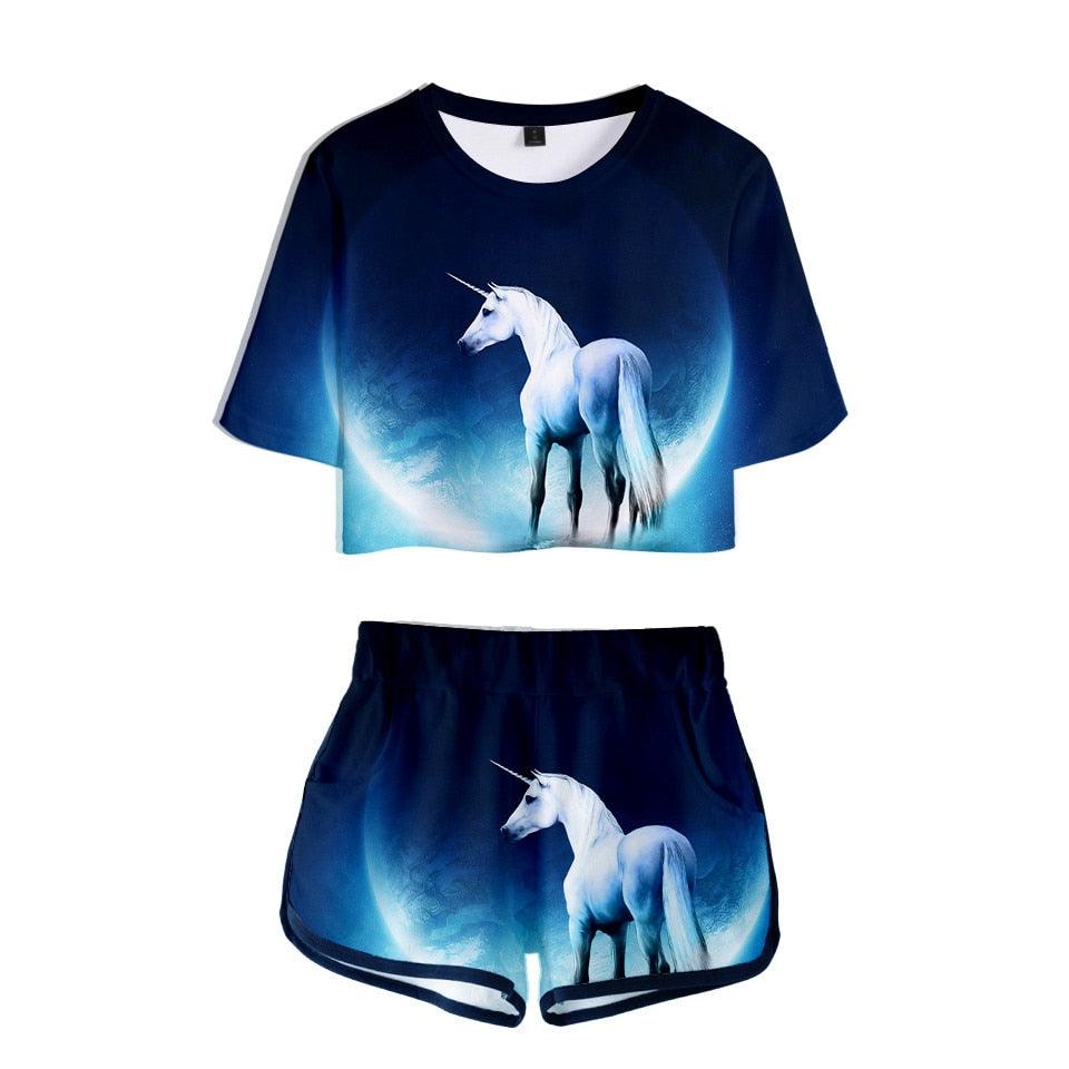 Ensemble licorne t-shirt et short femme - Licorne