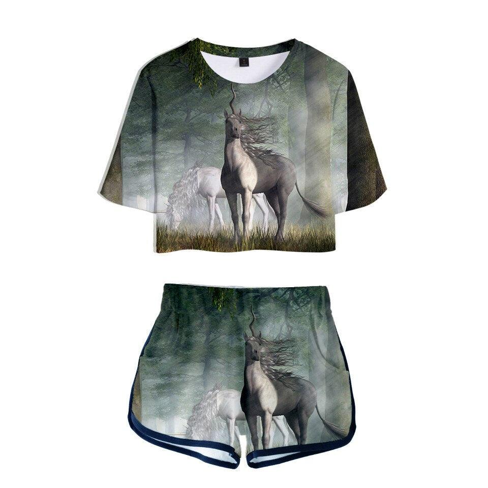 Ensemble licorne t-shirt et short femme - Licorne