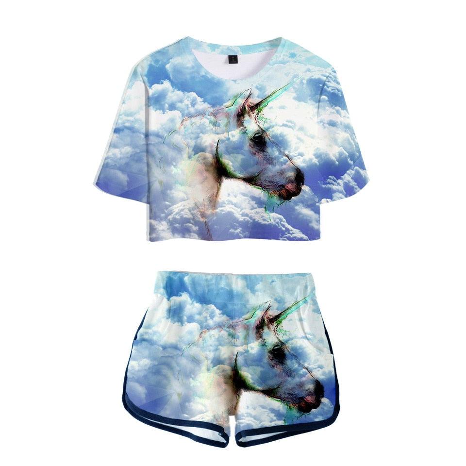 Ensemble licorne t-shirt et short femme - Licorne