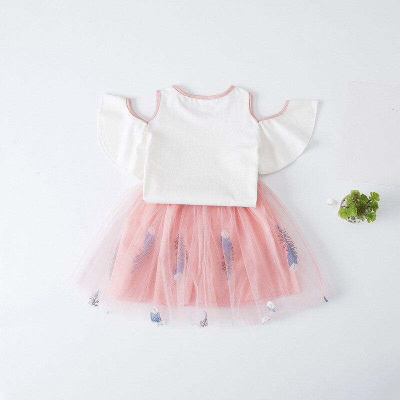 Ensemble Licorne Top Avec Empiècement Dénudé Aux Epaules & Jupe Pour Fille - Licorne