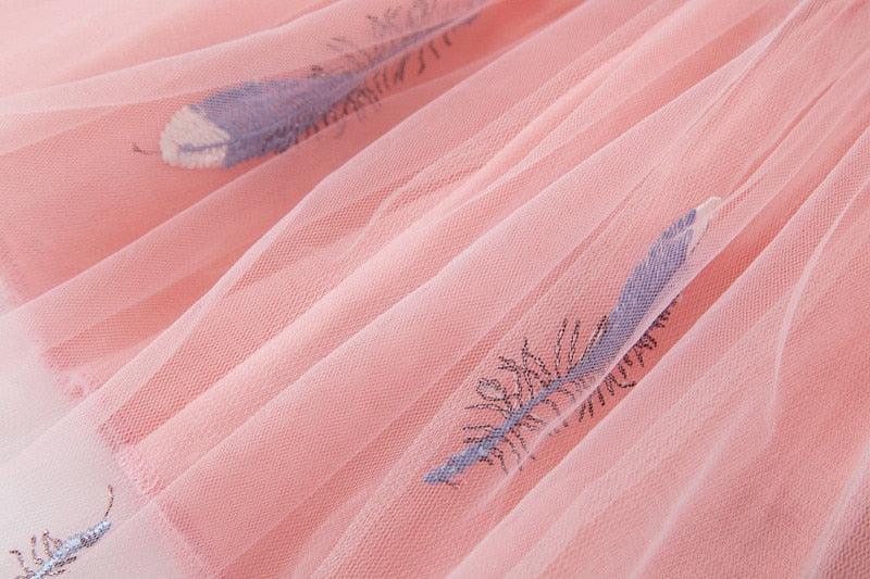 Ensemble Licorne Top Avec Empiècement Dénudé Aux Epaules & Jupe Pour Fille - Licorne