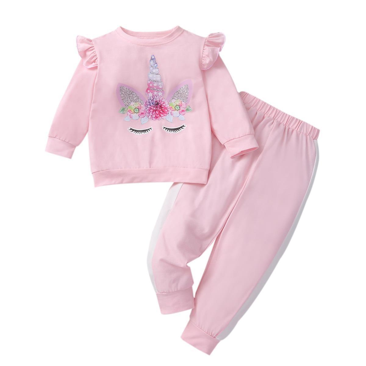 Ensemble survêtement licorne rose fille