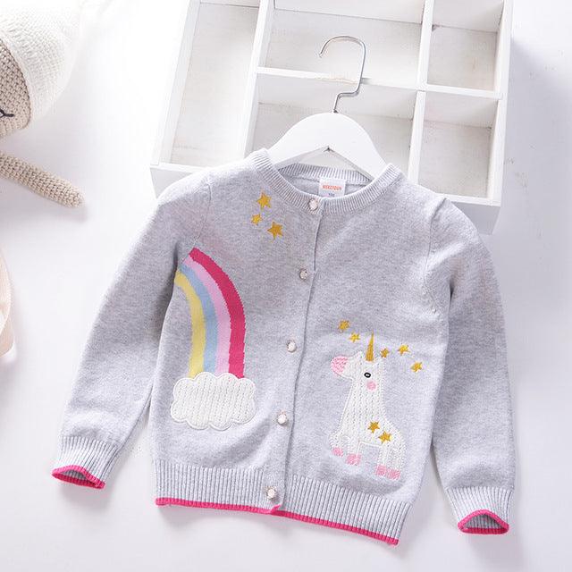 Gilet Licorne Fille Gris