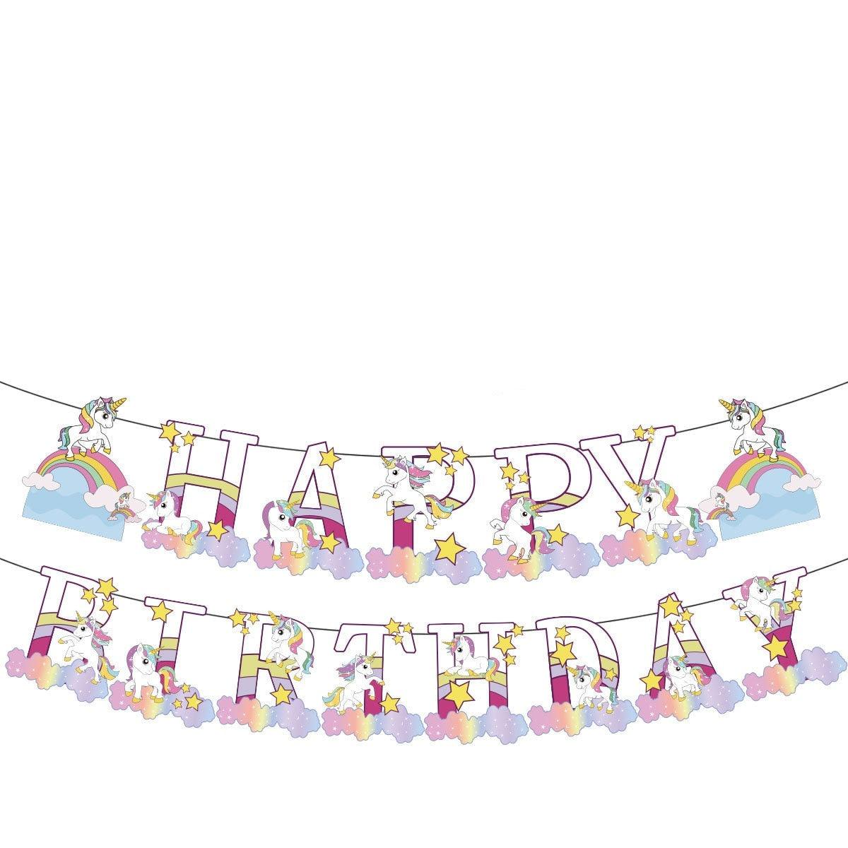 Guirlande anniversaire licorne - Licorne