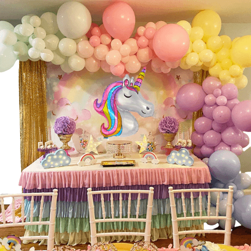 Guirlande ballons licorne Happy Birthday