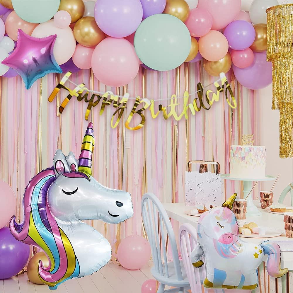 Guirlande ballons en arc avec sa licorne magique