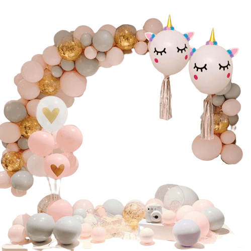 Guirlande ballons licornes Saint Valentin