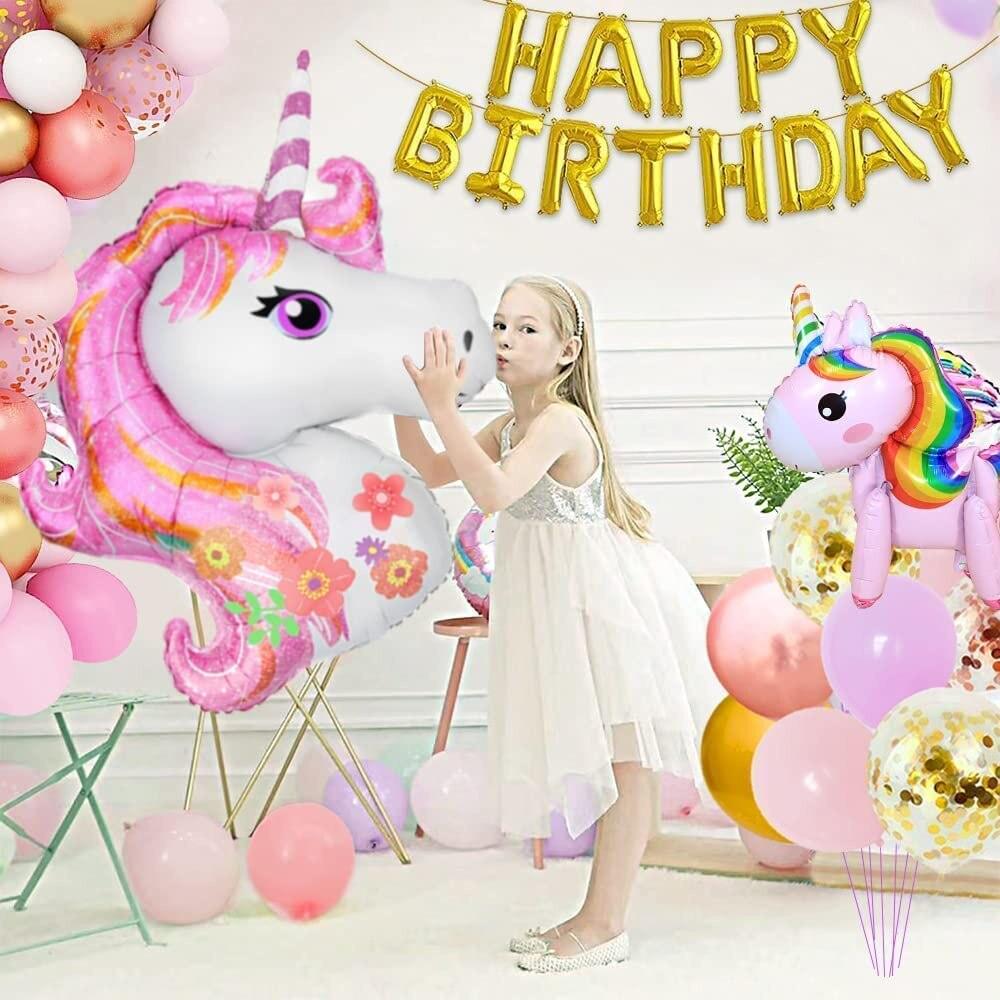 Ballons macarons licorne princesse pour anniversaire