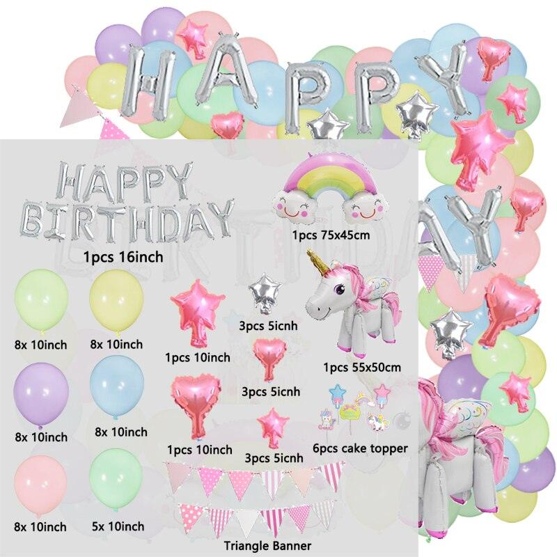 Guirlande de ballons licorne & arc-en-ciel - Licorne