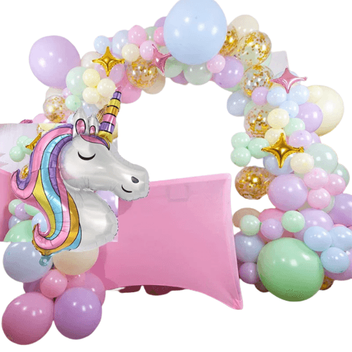 Guirlande de ballons licorne Kawaii en arc