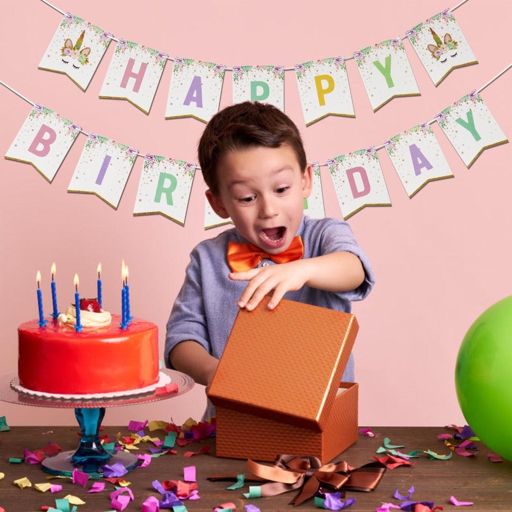 Guirlande fanion happy birthday licorne - Licorne
