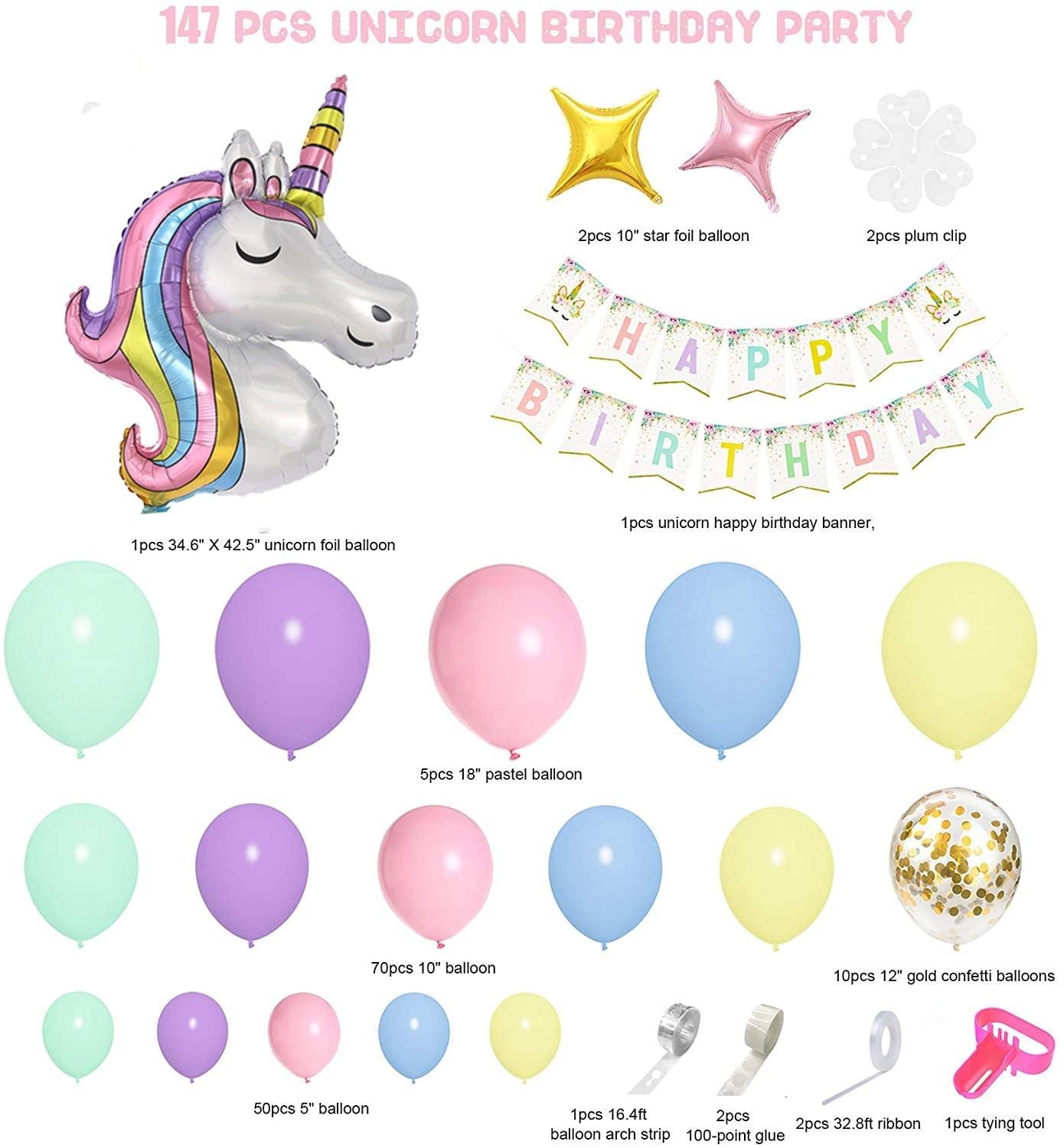 Guirlande happy birthday licorne - Licorne