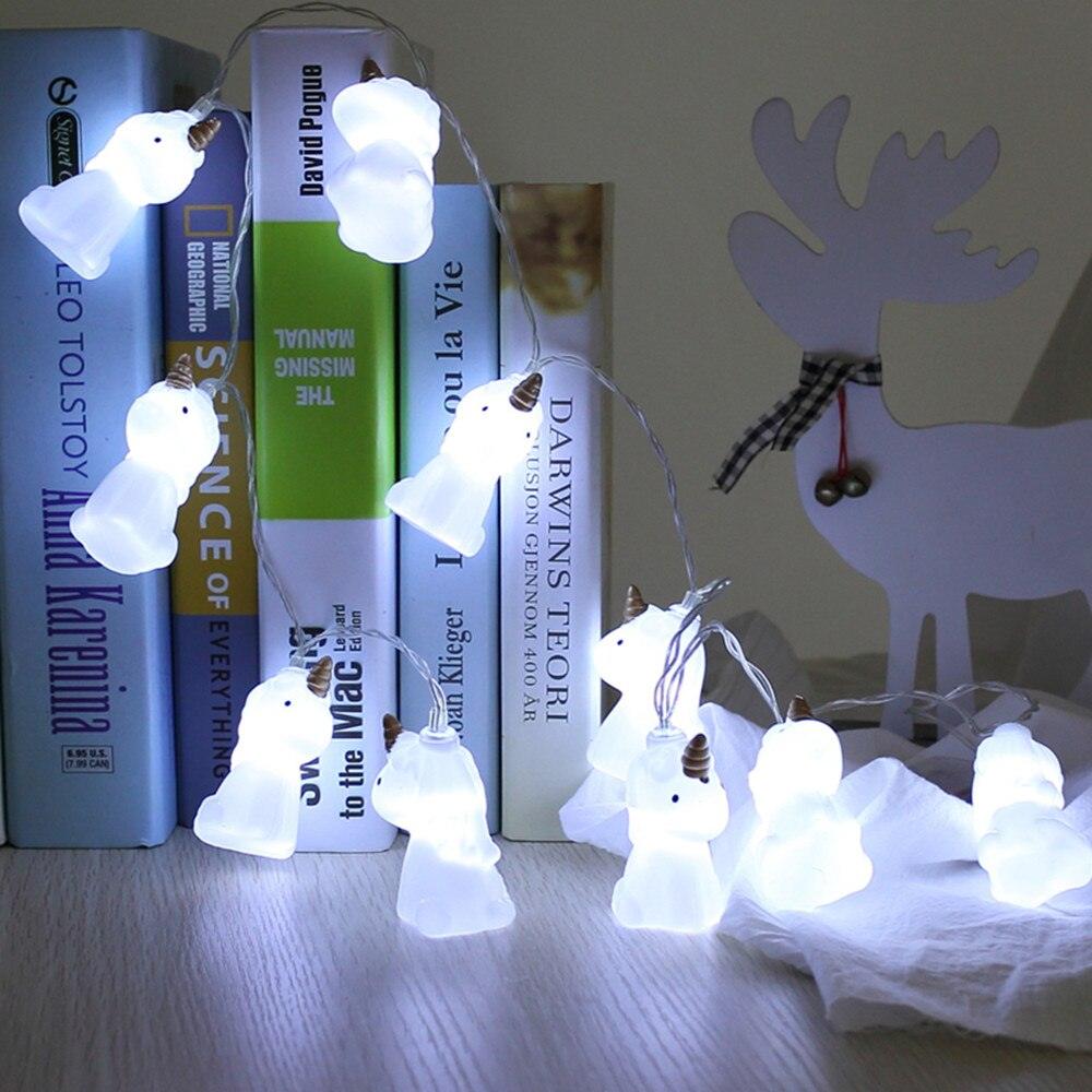 Guirlande licorne 3D lumineuse blanche