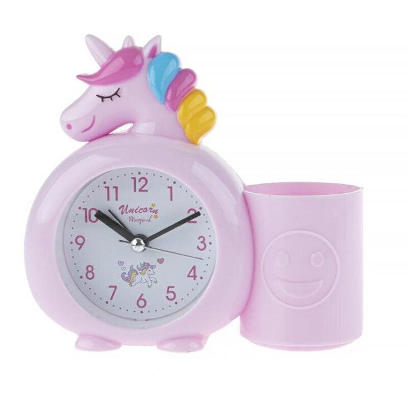 Horloge de bureau licorne avec porte stylos