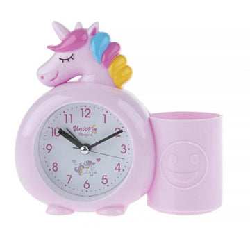Horloge de bureau licorne avec porte stylos