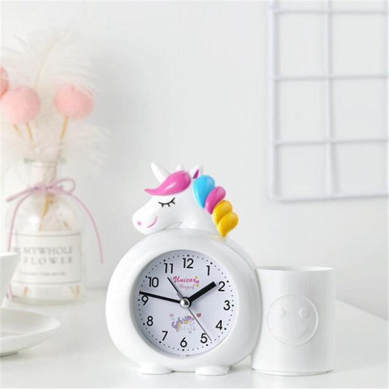 Horloge de bureau licorne avec porte stylos - Licorne