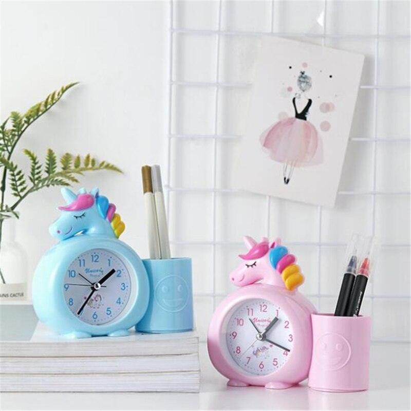 Horloge de bureau licorne avec porte stylos - Licorne
