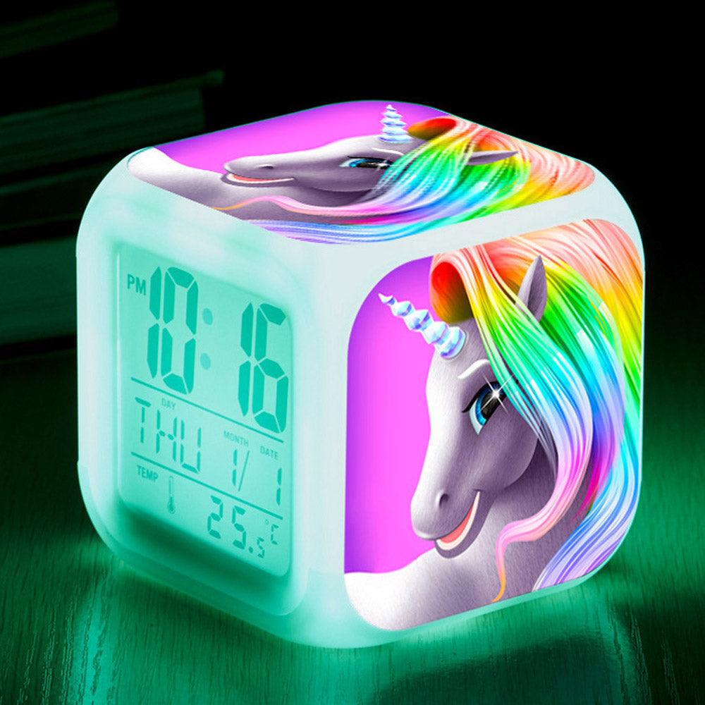 Horloge électronique licorne qui change de couleur - Licorne