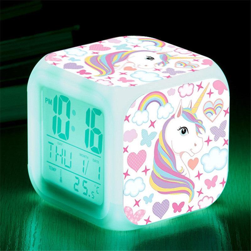 Horloge électronique licorne qui change de couleur - Licorne
