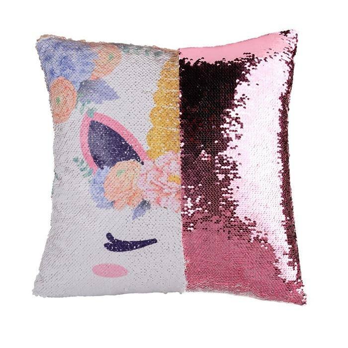 Housse de Coussin Licorne<br> Paillette - Une Licorne