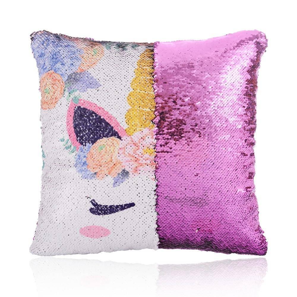 Housse de Coussin Licorne<br> Paillette - Une Licorne