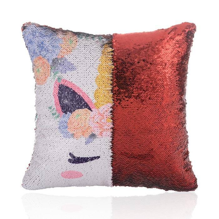 Housse de Coussin Licorne<br> Paillette - Une Licorne
