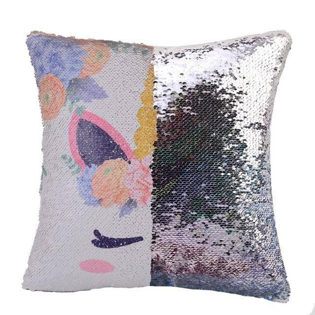 Housse de Coussin Licorne<br> Paillette - Une Licorne