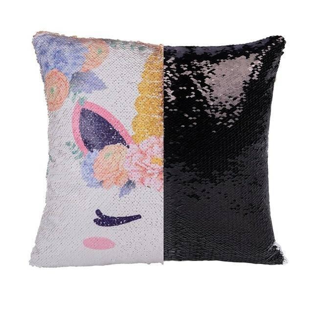 Housse de Coussin Licorne<br> Paillette - Une Licorne