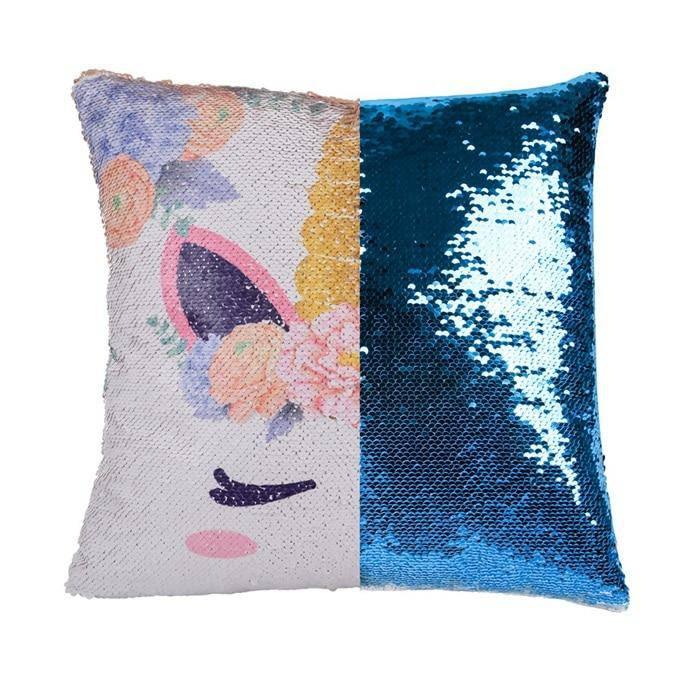 Housse de Coussin Licorne<br> Paillette - Une Licorne