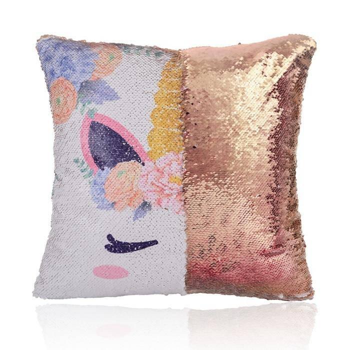 Housse de Coussin Licorne<br> Paillette - Une Licorne