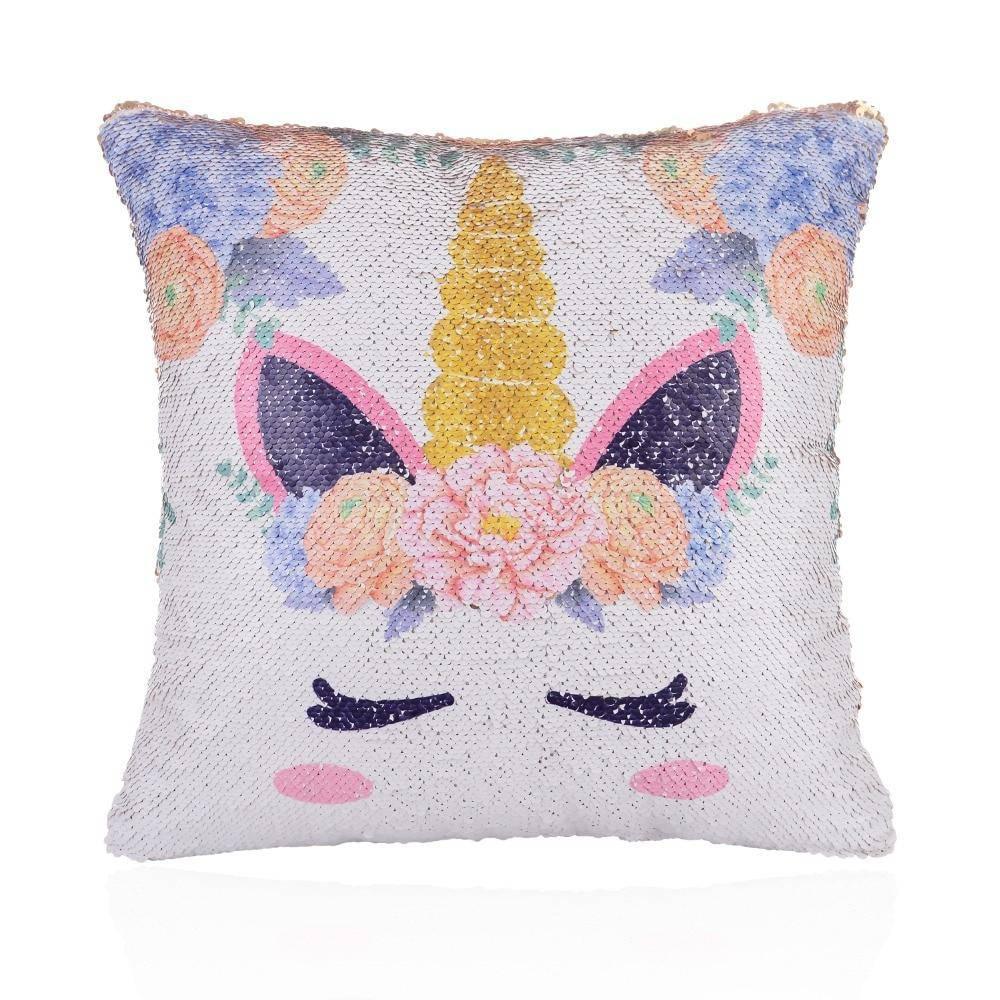 Housse de Coussin Licorne<br> Paillette - Une Licorne