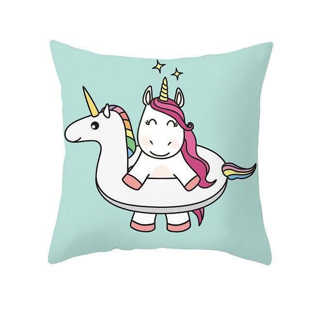 Housse de Coussin<br> Dessin Bouée Licorne - Une Licorne