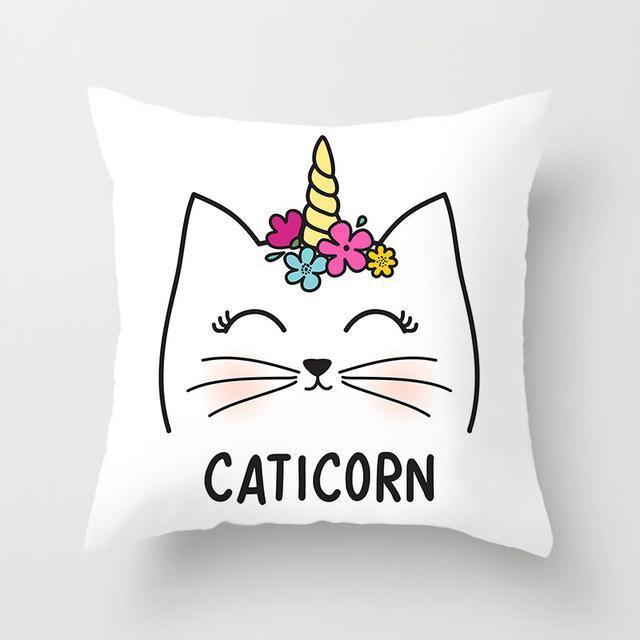 Housse de Coussin<br> Licorne Chat - Une Licorne