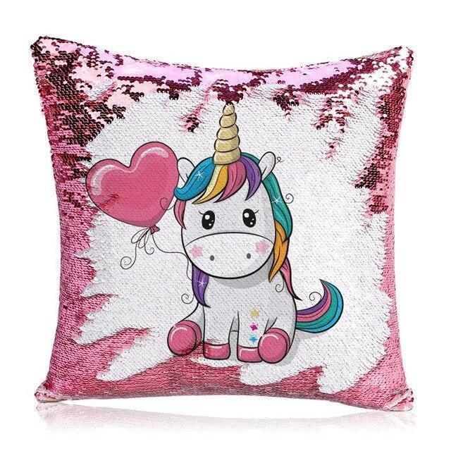 Housse de Coussin<br> Licorne Paillettes Réversibles - Une Licorne