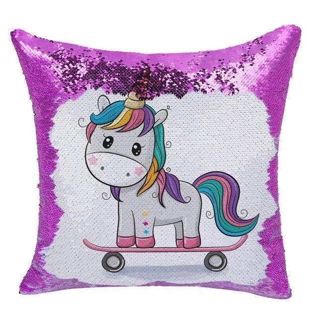Housse de Coussin<br> Licorne Paillettes Réversibles - Une Licorne