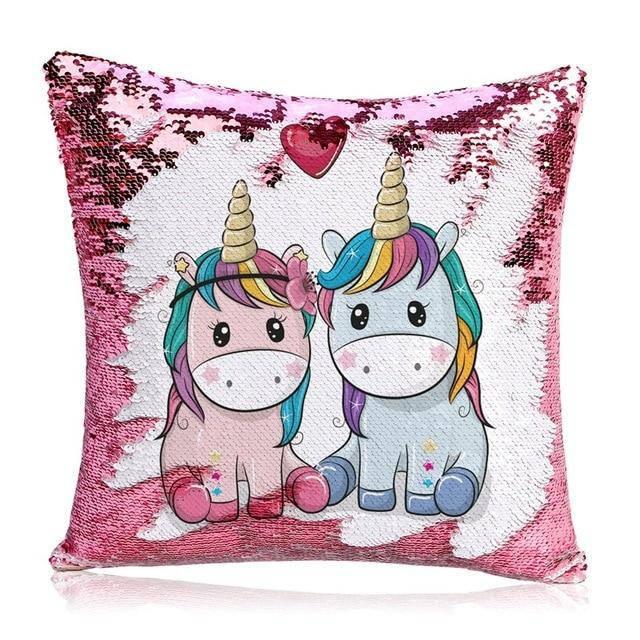 Housse de Coussin<br> Licorne Paillettes Réversibles - Une Licorne