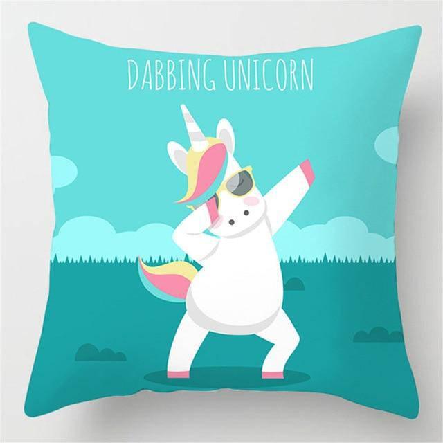Housse de Coussin<br> Licorne qui Dab - Une Licorne