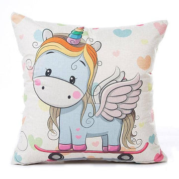 Housse de Coussin<br> Licorne Skateboard - Une Licorne