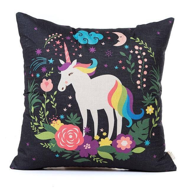 Housse de Coussin<br> Tête de Licorne - Une Licorne