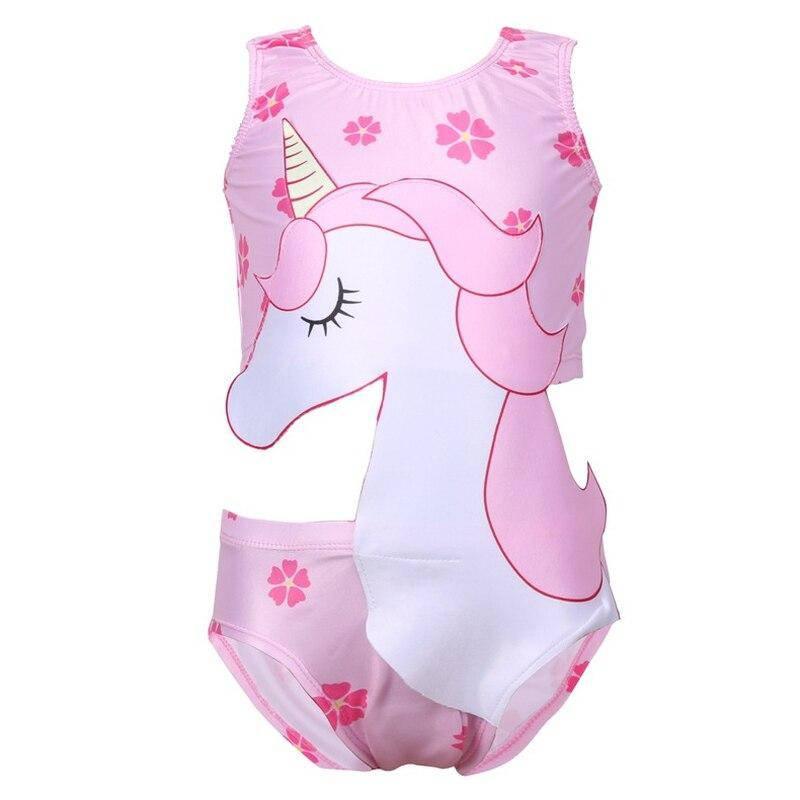 Maillot de bain découpé licorne fille
