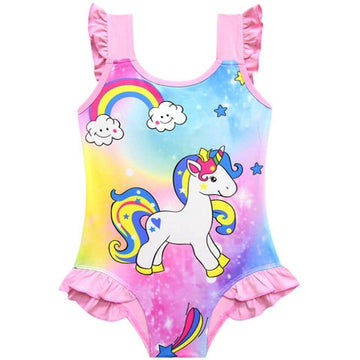 Maillot de bain licorne avec détails volantés - Licorne