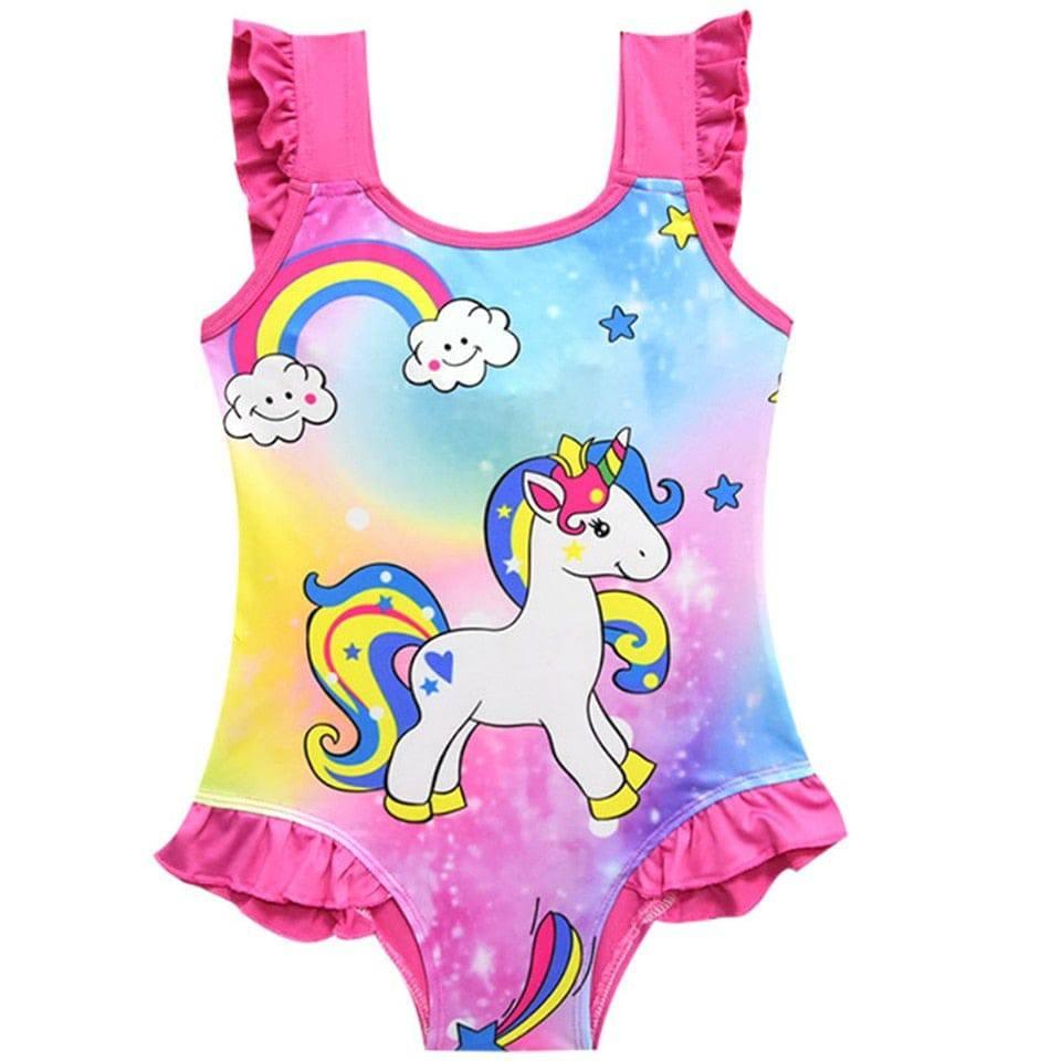 Maillot de bain licorne avec détails volantés - Licorne
