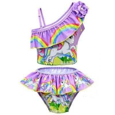 Maillot de bain licorne brassière à bretelles asymétriques - Licorne