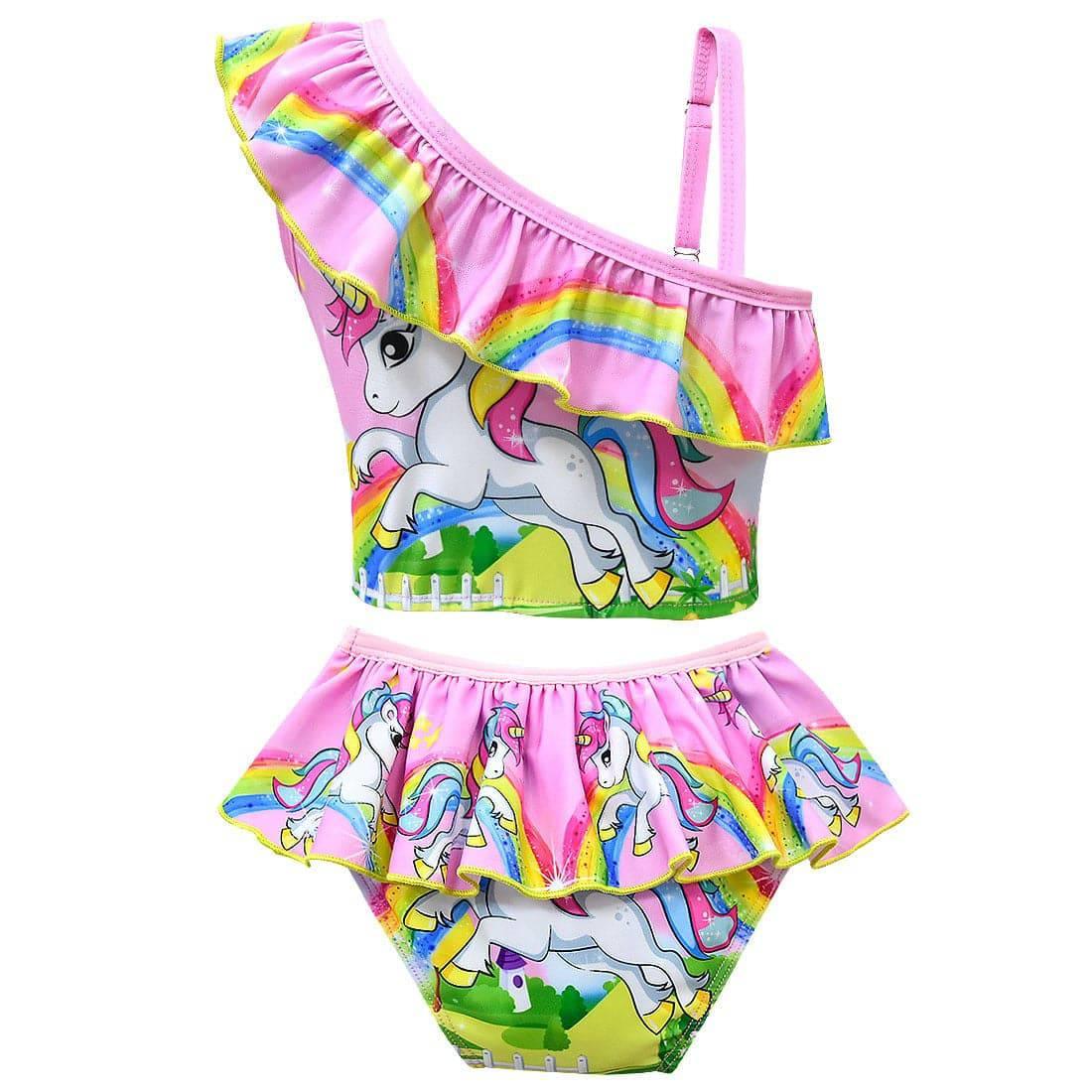 Maillot de bain licorne brassière à bretelles asymétriques - Licorne