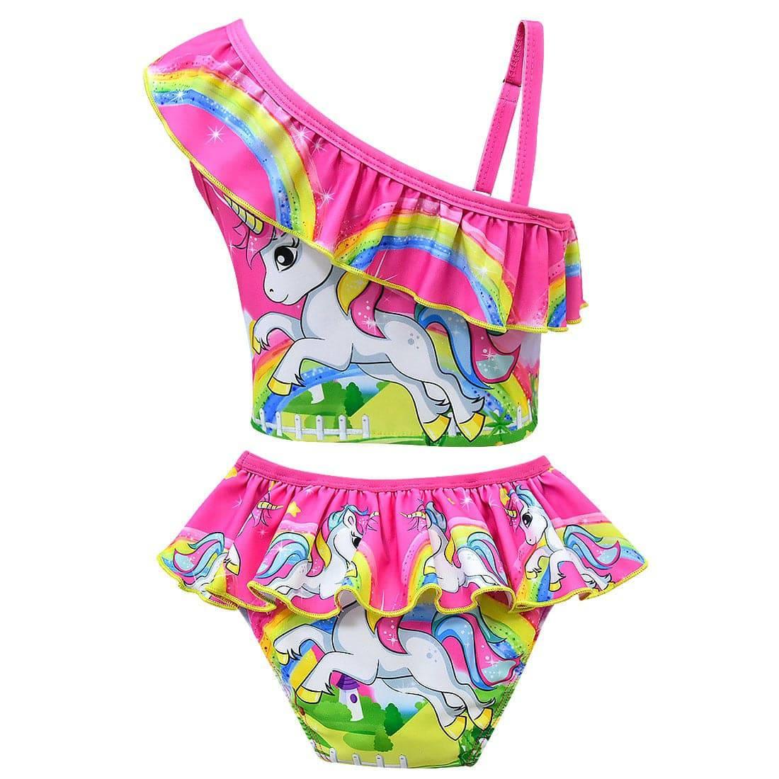 Maillot de bain licorne brassière à bretelles asymétriques - Licorne