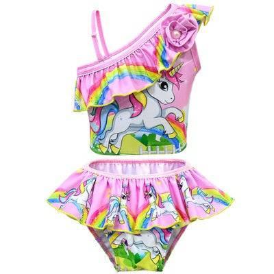 Maillot de bain licorne brassière à bretelles asymétriques - Licorne