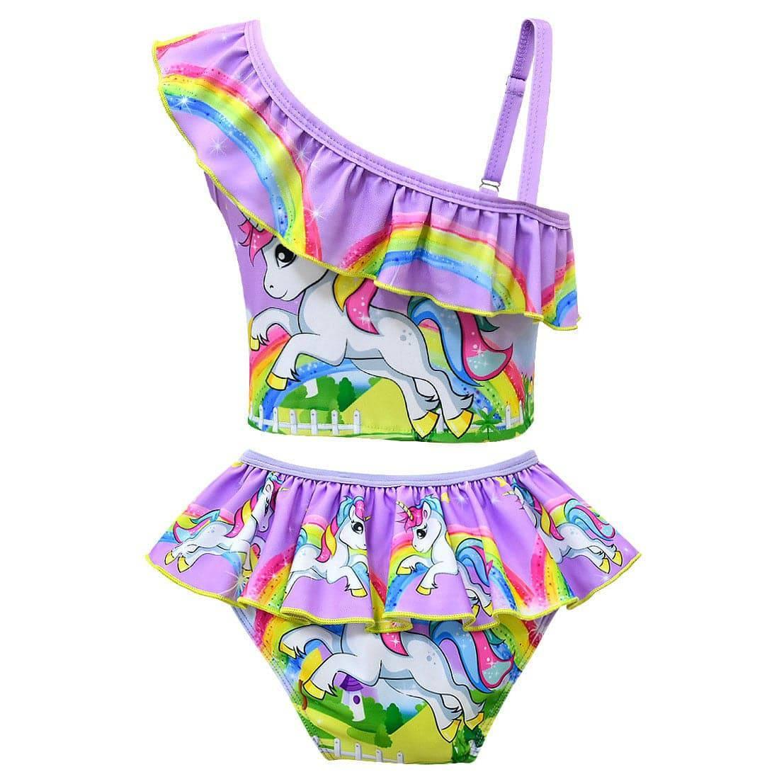 Maillot de bain licorne brassière à bretelles asymétriques - Licorne