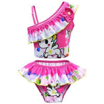 Maillot de bain licorne bretelles asymétriques - Licorne
