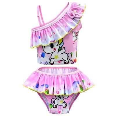 Maillot de bain licorne bretelles asymétriques - Licorne